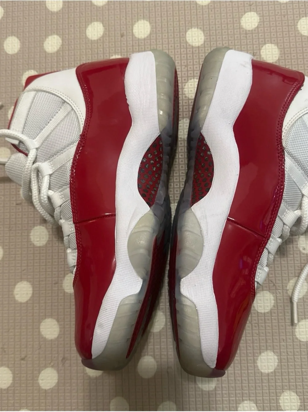 Jordan Men's Red and White Athletic Sneakers